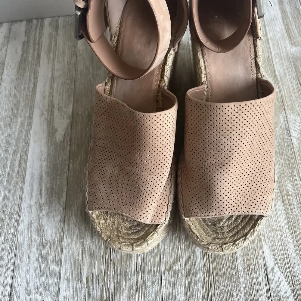 Marc Fisher LTD Alida Women's Espadrille Wedge Sandals Tan 9.5